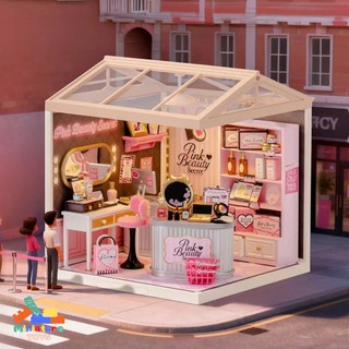 Nhà Búp Bê tự lắp ráp Robotime Rolife DW026 Super Creator PINK BEAUTY SECRET có đèn LED