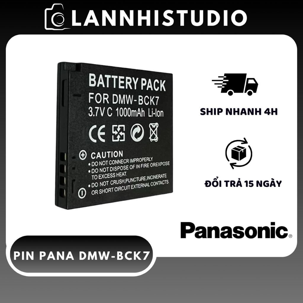 Pin Panasonic DMW-BCK7 Cho Lumix S1 S3 FP5 FP7 FH2 FH5 FH25 FH27 SZ1 SZ5 SZ7 - Nhỏ Gọn Bền Bỉ