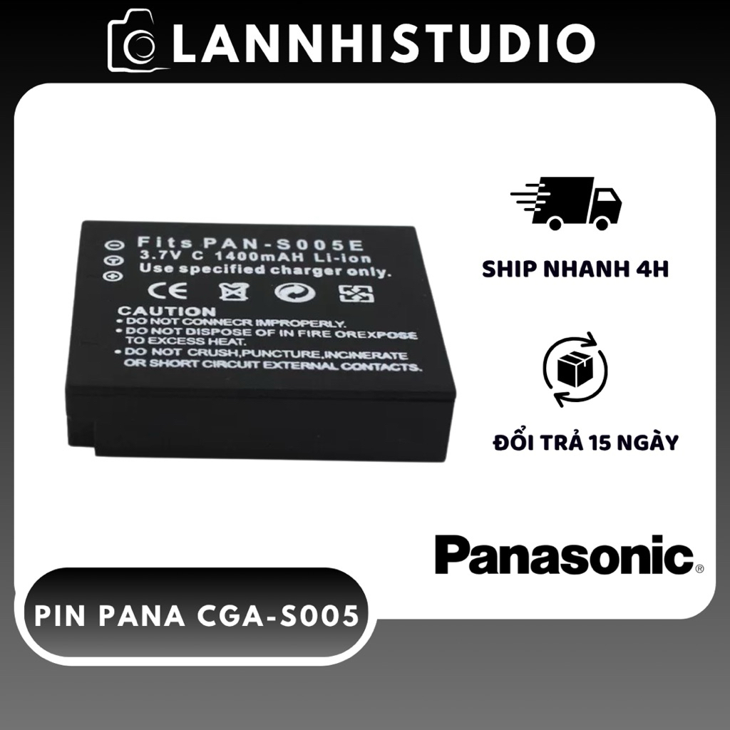 Pin Panasonic CGA-S005 / DMW-BCC12 Cho Lumix LX1 LX2 LX3 FX01 FX10 FX50 FX100 FX150 - Dung Lượng 140