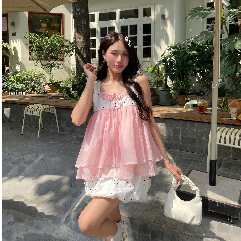 SOFTMUSE - Set váy ROSY babydoll 2 lớp voan thời trang nữ