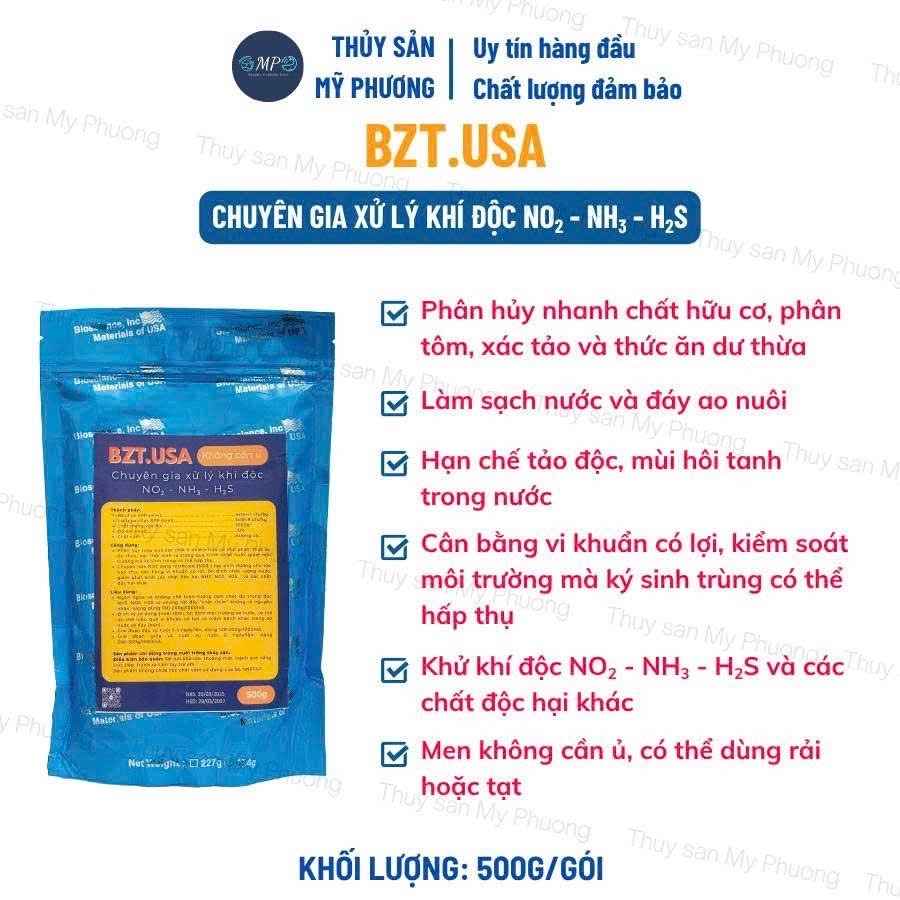 Men vi sinh BZT USA giảm khí độc, phân hủy mùn bã hữu cơ