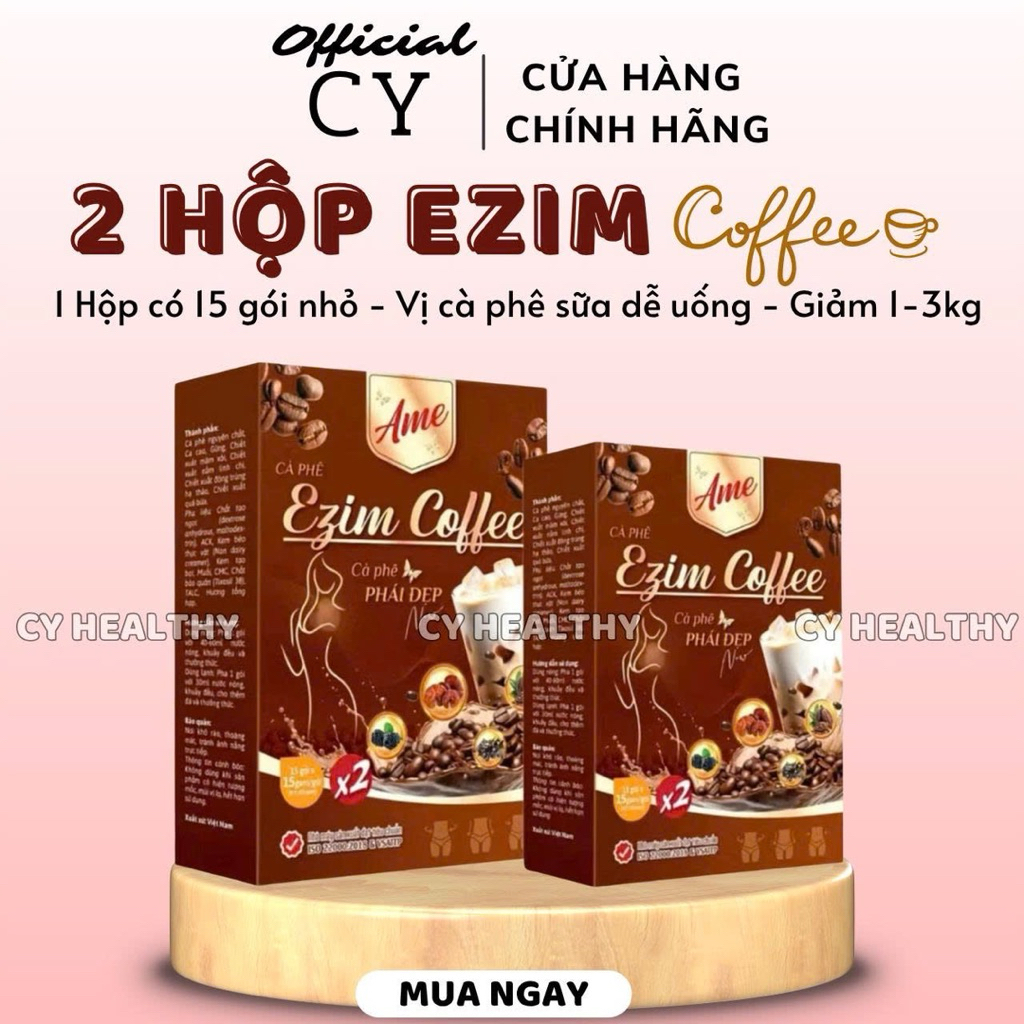 (COMBO 2 HỘP) Cà Phê Sữa Ezim Coffee giảm cân - Hộp 15 Gói - Kèm Quà