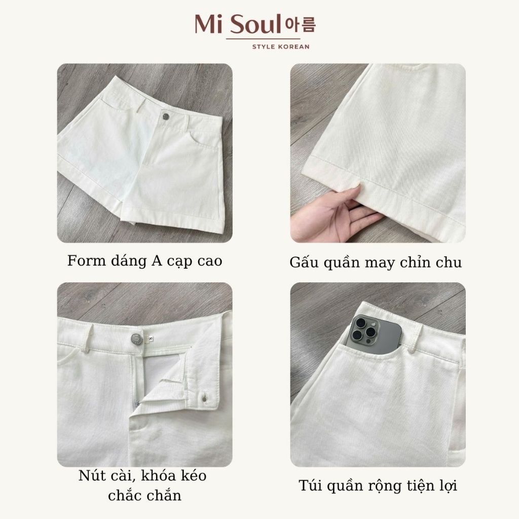 Quần Short Kaki Bigsize Cạp Cao Dáng A, Quần Đùi Nữ Basic Tôn Dáng Che Bụng Misoul 563 | BigBuy360 - bigbuy360.vn