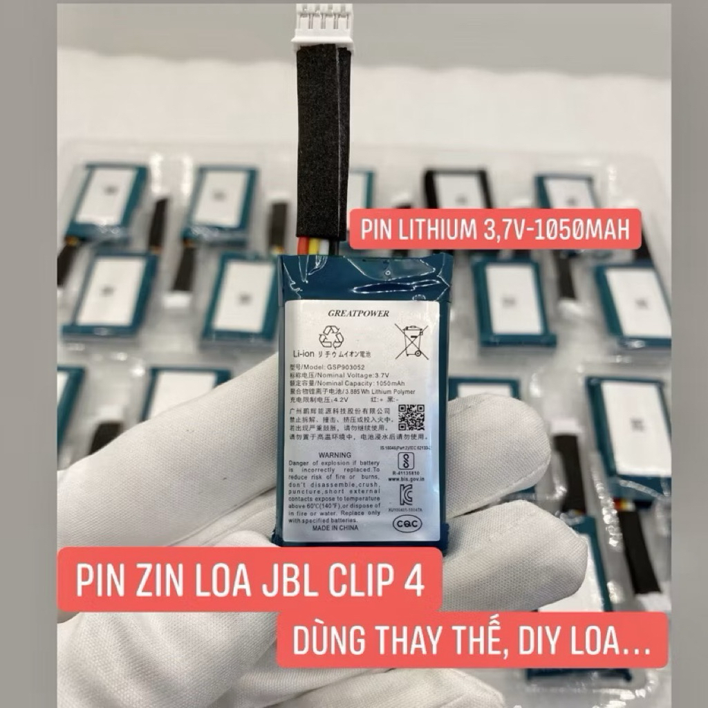 Pin J.bl Clip 4 chính hãng. Thay pin loa Clip 4 hãng