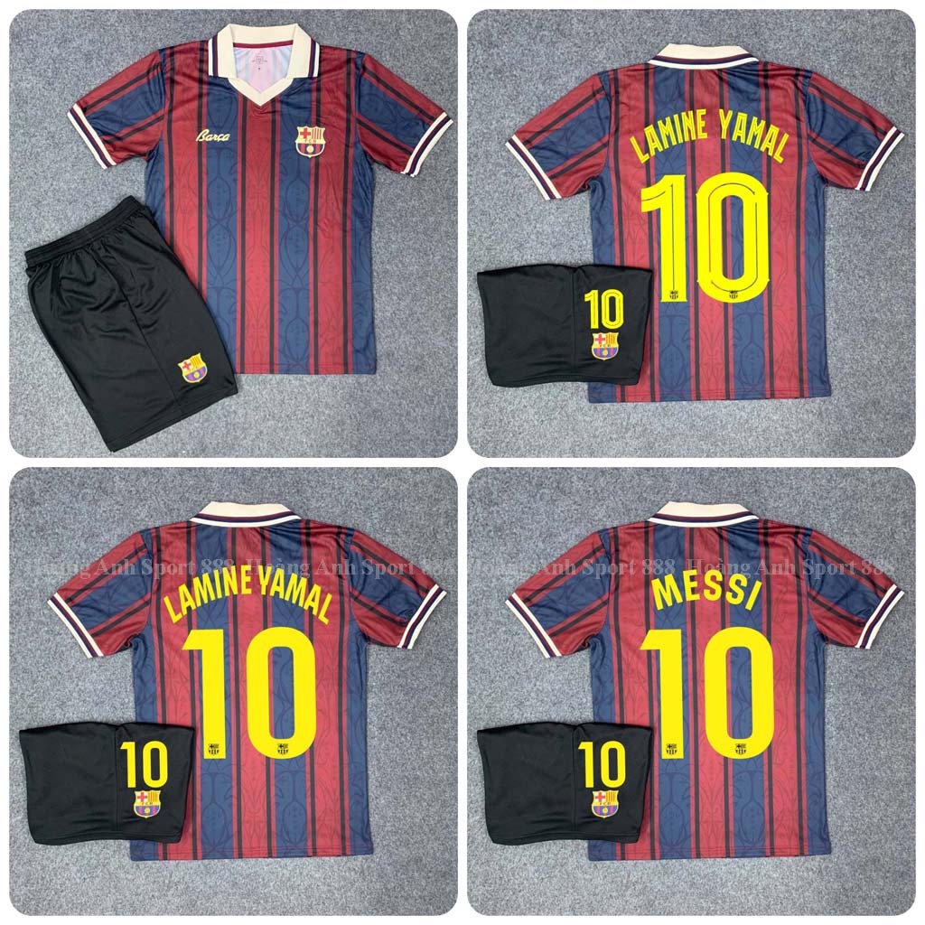 Bộ Quần Áo Bóng Đá CLB Barcelona Bản Kỷ Niệm 125 Năm- Vải Polyester Thái Cao Cấp