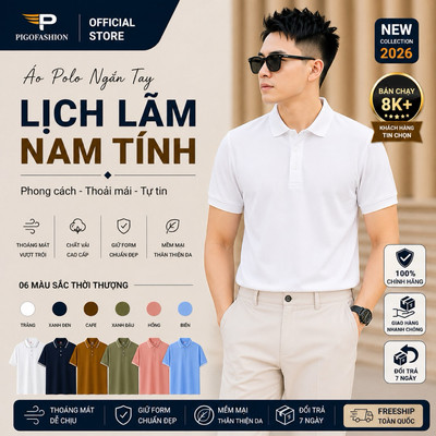 Áo Polo nam cổ bẻ chất cotton thoáng mát co giãn thanh lịch sang trọng PPL38 Pigofashion