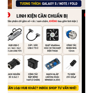 Gaming DeX Box Samsung DeX PC009 DIY 4K Hub USB-C Cho S Note Fold