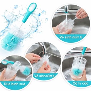 Bộ Cọ Rửa Bình Sữa Và Núm Ti 2 Chi Tiết Cho Bé (CỌ 2 CHI TIẾT)