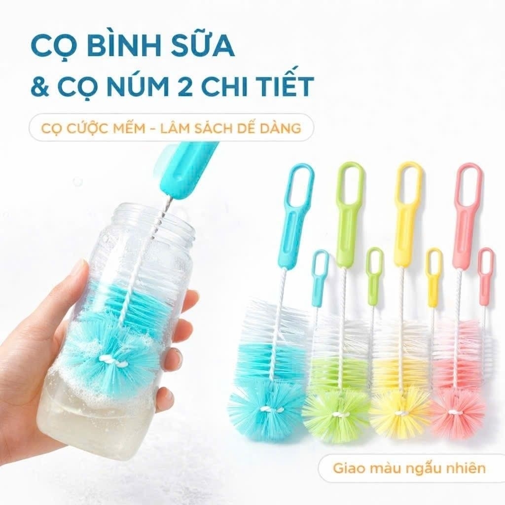Bộ Cọ Rửa Bình Sữa Và Núm Ti 2 Chi Tiết Cho Bé (CỌ 2 CHI TIẾT)