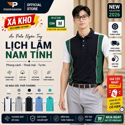 Áo Polo Nam phối ráp thân cao cấp thoáng mát PPL34 Pigofashion