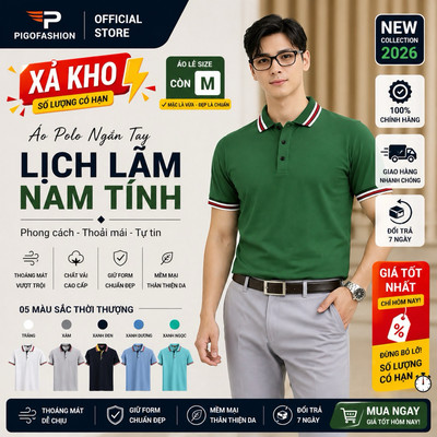 Áo thun polo nam cổ bẻ phối bo dệt độc đáo SPMAHT06 - PigoFashion