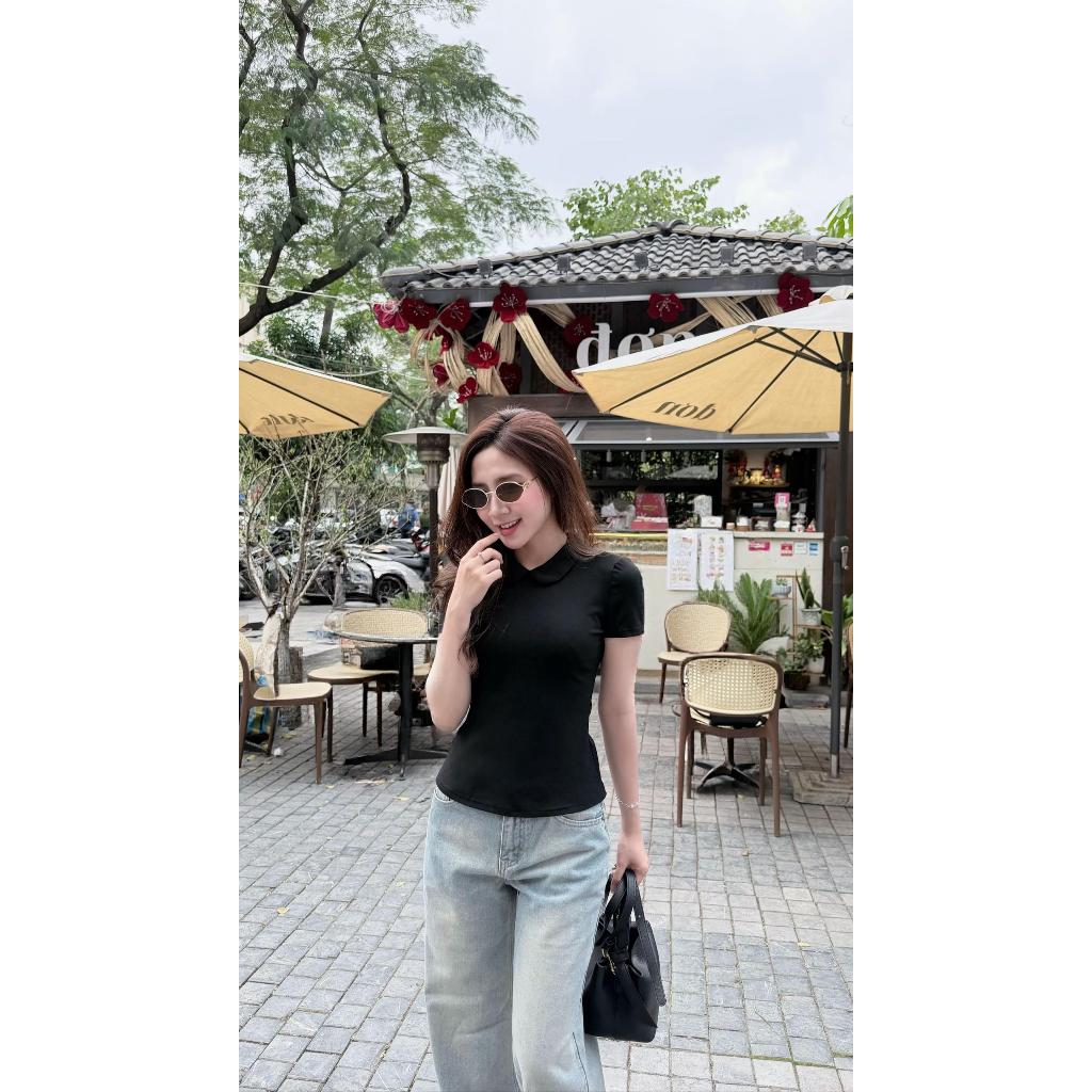 Áo thun nữ cổ sen tay ngắn, BOZIP CHUẨN co giãn 4 chiều ôm body áo kiểu tiểu thư xinh xắn – BY BOOM | BigBuy360 - bigbuy360.vn