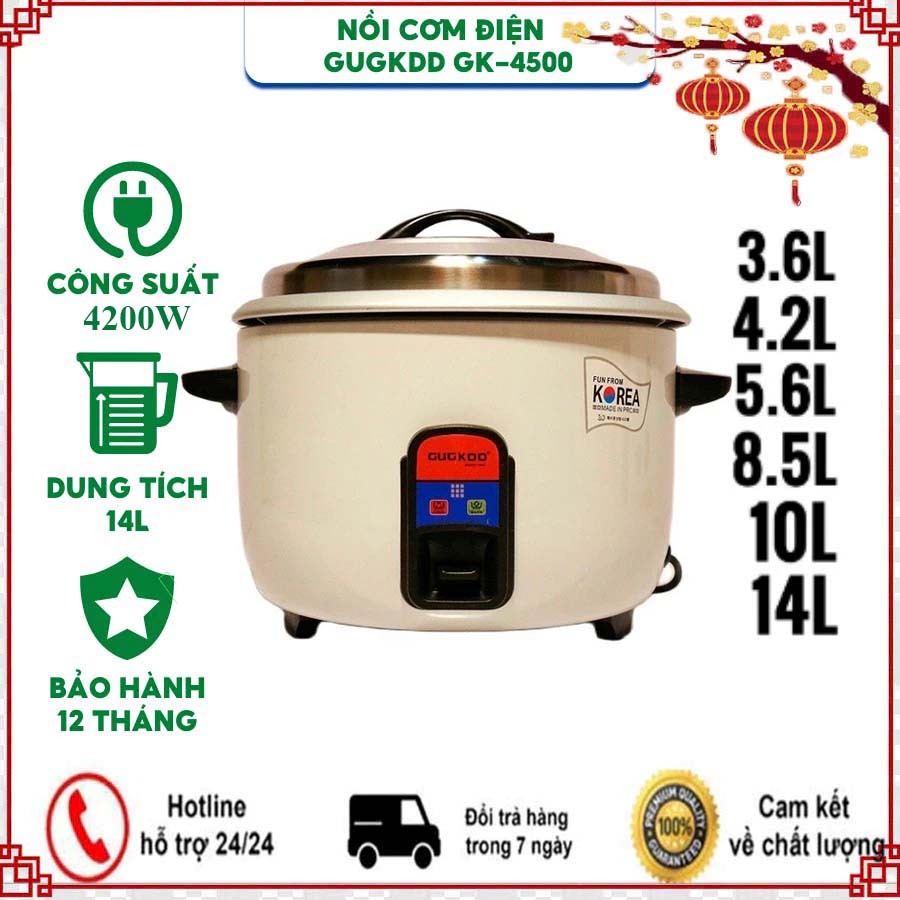 Nồi cơm điện công nghiệp GUGKDD GK-4500 30L (14L) Công suất 4200W, Nấu tới 8kg gạo - Bảo hành 12 thá