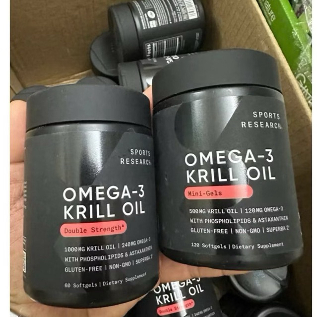 Sports Research Omega-3 Krill Oil Double Strength 1000mg - Dầu Nhuyễn Thể