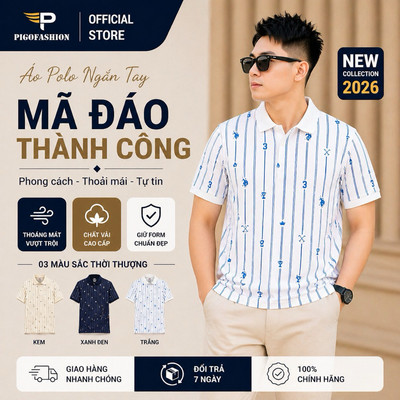 Áo thun polo nam cổ bẻ in họa tiết nhiều màu thoáng mát form basic SPMAHT01 - PigoFashion