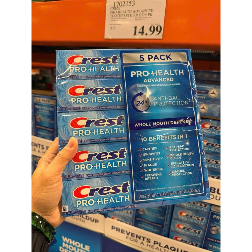 🇺🇸🇺🇸🇺🇸 Set Kem đánh răng Crest Pro Health Advance Whitening & Intensive Clean 164G 🦷🦷