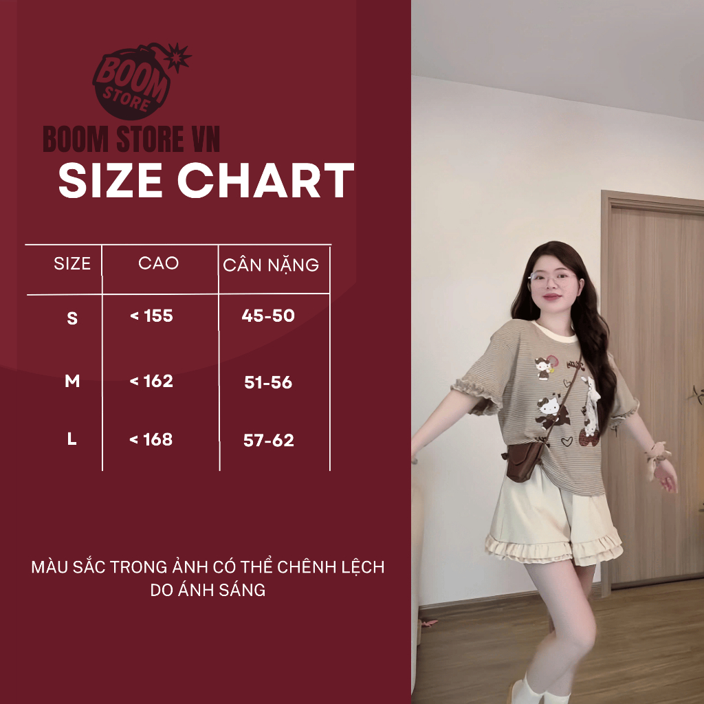 [TẶNG CHUN BUỘC TÓC] Set Bộ Áo Thun Kẻ Hoa Tiết Dễ Thương Mix Quần Bèo Cute Đáng Yêu – BY BOOM STORE | BigBuy360 - bigbuy360.vn
