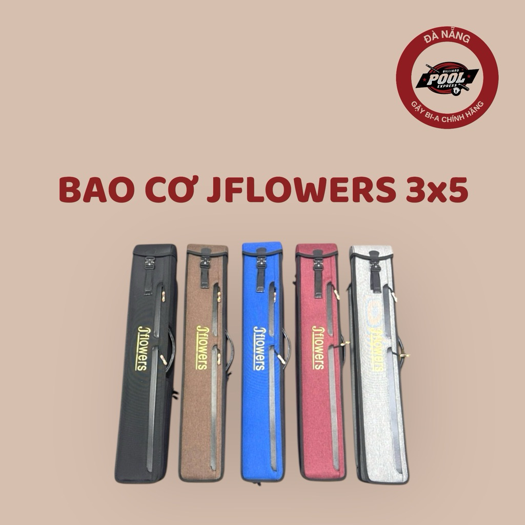 Bao gậy bi-a, Bao đựng cơ Bida Jflowers 3x5 [Chính hãng]