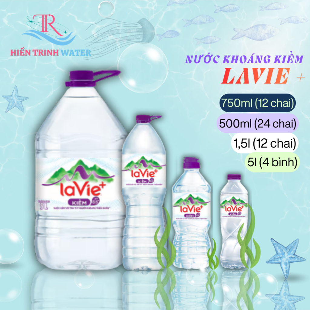 Nước Khoáng Lavie Kiềm 500ml/ 750ml/ 1,5L/ 5L/ 400ml - Nước khoáng thiên nhiên Lavie+ Kiềm
