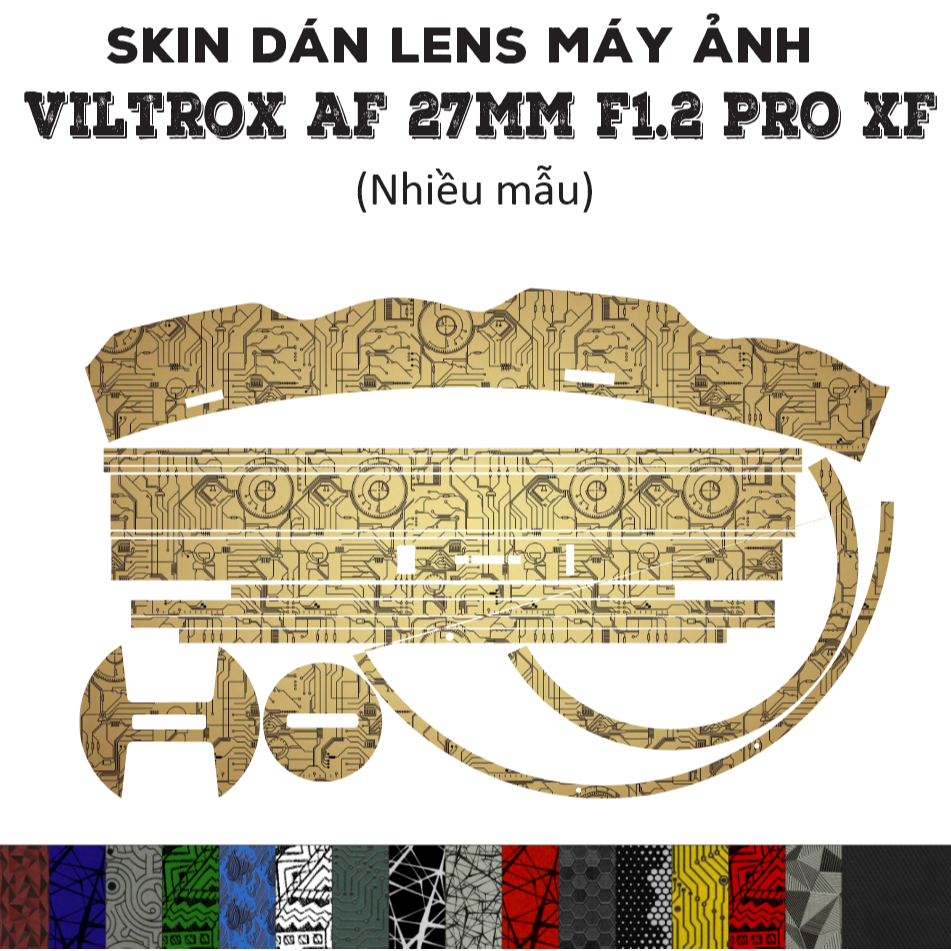 Skin dán Lens Viltrox AF 27mm f1.2 Pro XF (Nhiều mẫu) | Decal Film 3M dán bảo vệ ống kính máy ảnh 27