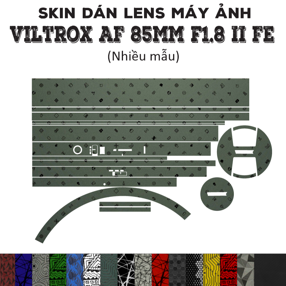 Skin dán Lens Viltrox AF 85mm f1.8 II FE (Mark 2) (Nhiều mẫu) | Decal Film 3M dán bảo vệ ống kính má