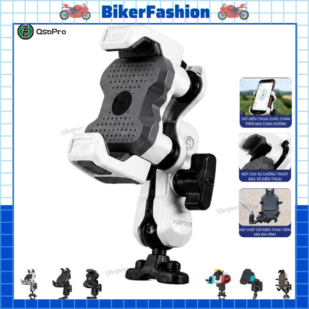 Giá Đỡ - Kẹp Điện Thoại Gắn Xe Máy Osopro VH Mount, Bạch Tuộc, Càng Cua,Con Bọ, Leka Chống Cướp – Ch