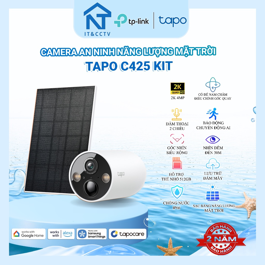 [Tapo Chính Hãng] Camera An Ninh Ngoài Trời C425 KIT 2K – Không Dây, Pin + Tấm NLMT, Lắp Đặt Dễ Dàng