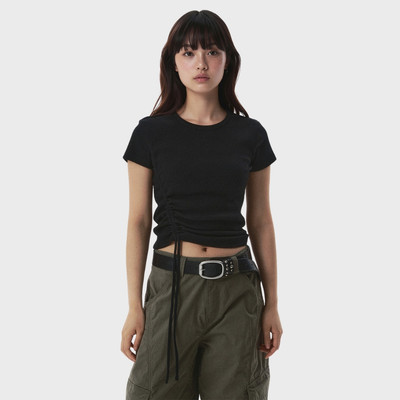 Áo Thun WHO.A.U Ribbed Side String T-Shirt_WHRAG2424F