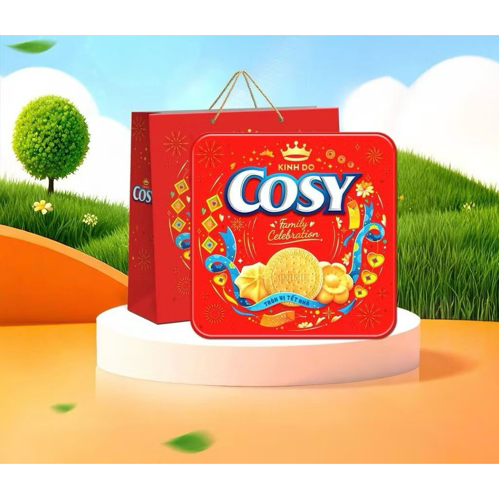 Hộp Thiếc Bánh Quy Cosy Tết 2026 Bơ Vị Vani & Marie 408g