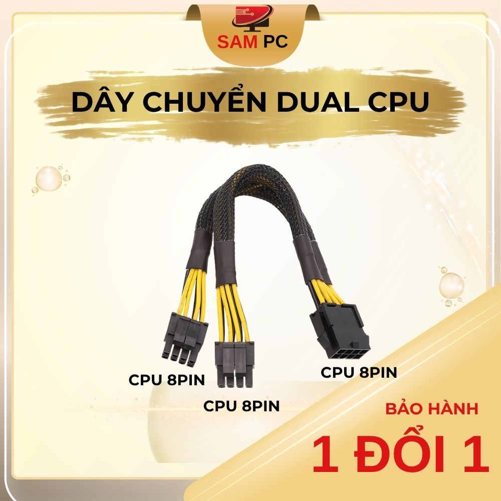 Dây Dual CPU dùng cho máy Xeon dual CPU 8Pin to 2X 8 Pin CPU