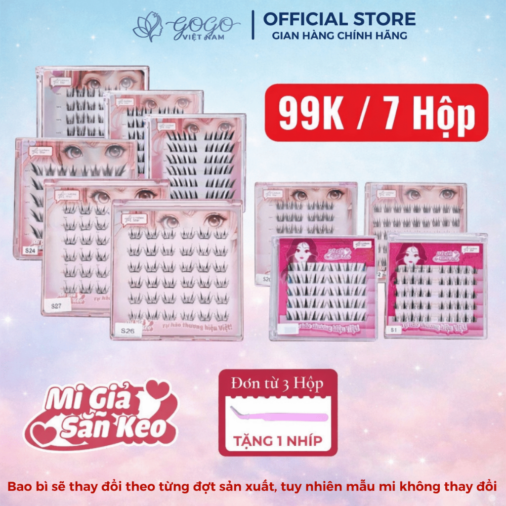 [99k/7 Hộp] Lookme Star - Lông Mi Giả Sẵn Keo ( Tặng 1 nhíp / đơn hàng từ 3 hộp mi )