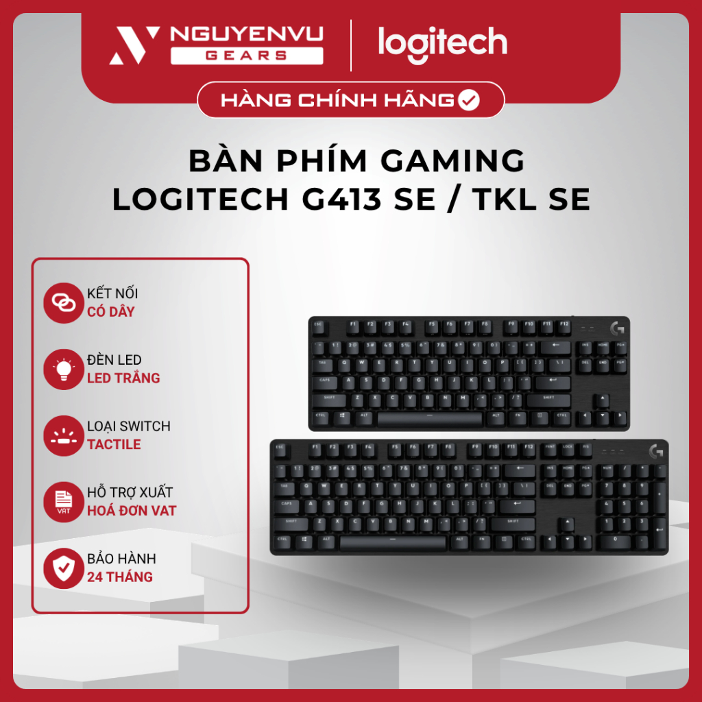 [Full VAT] Bàn phím gaming Logitech G413 SE / TKL SE - Keycap PBT - BH 24 THÁNG