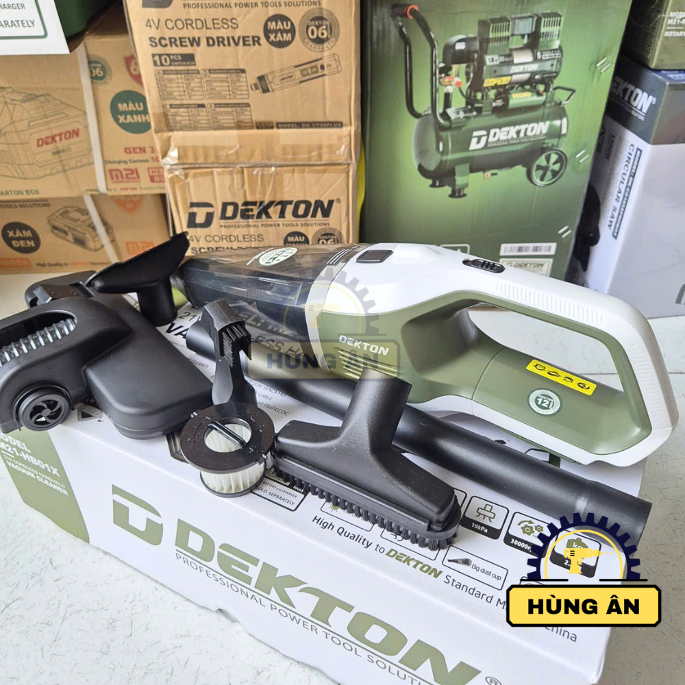 Máy hút bụi dùng pin Dekton M21-HB01BL/HB01X/DV01/DV03Motor có than và không than/Bảo hành 12 tháng/