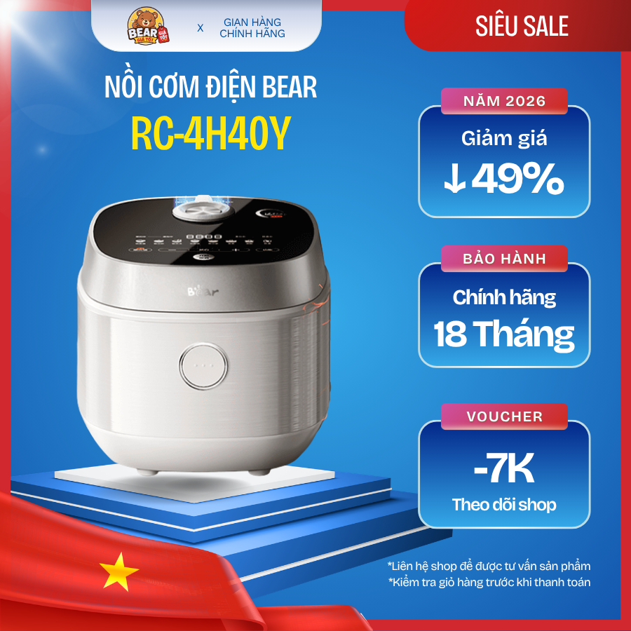 Nồi cơm điện Bear 1.5L RC-4H40Y - Bear Giá Tốt