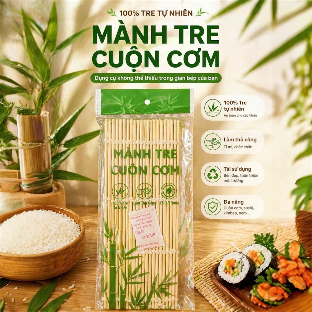 Mành tre cuộn cơm (Kimbap Sushi) Hàn Quốc