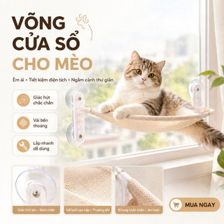 VÕNG TẮM NẮNG CHO MÈO GẮN CỬA Kính, Võng Cho Mèo Cao Cấp
