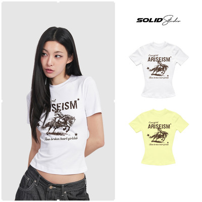 Áo Thun Nữ Ôm Body Cowgirl Solid Local Brand Nữ Oversize - TS53