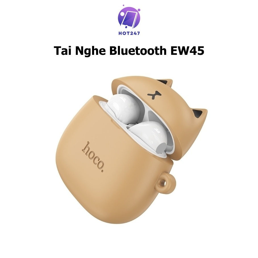 Tai Nghe Bluetooth Hoco EW45 TWS V5.3 Không Dây, Kèm Mic Và Phụ Kiện Ốp Cute Cat - HOT247