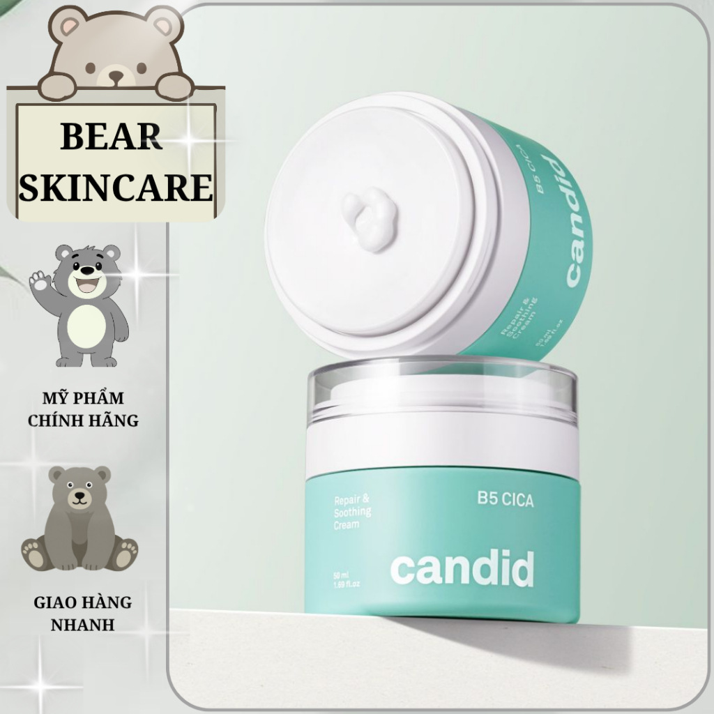 (Công ty) Kem Dưỡng Ẩm Hỗ Trợ Phục Hồi Da CANDID B5 CICA Candid B5 CICA Repair & Soothing Cream 50ml