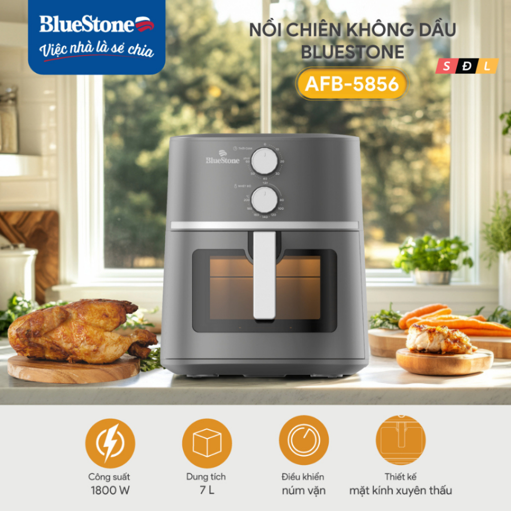Nồi chiên không dầu BlueStone AFB-5856 7L công suất 1800W
