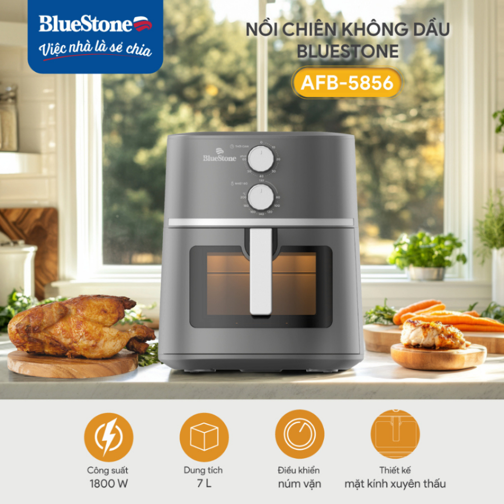 Nồi chiên không dầu BlueStone AFB-5856 7L công suất 1800W