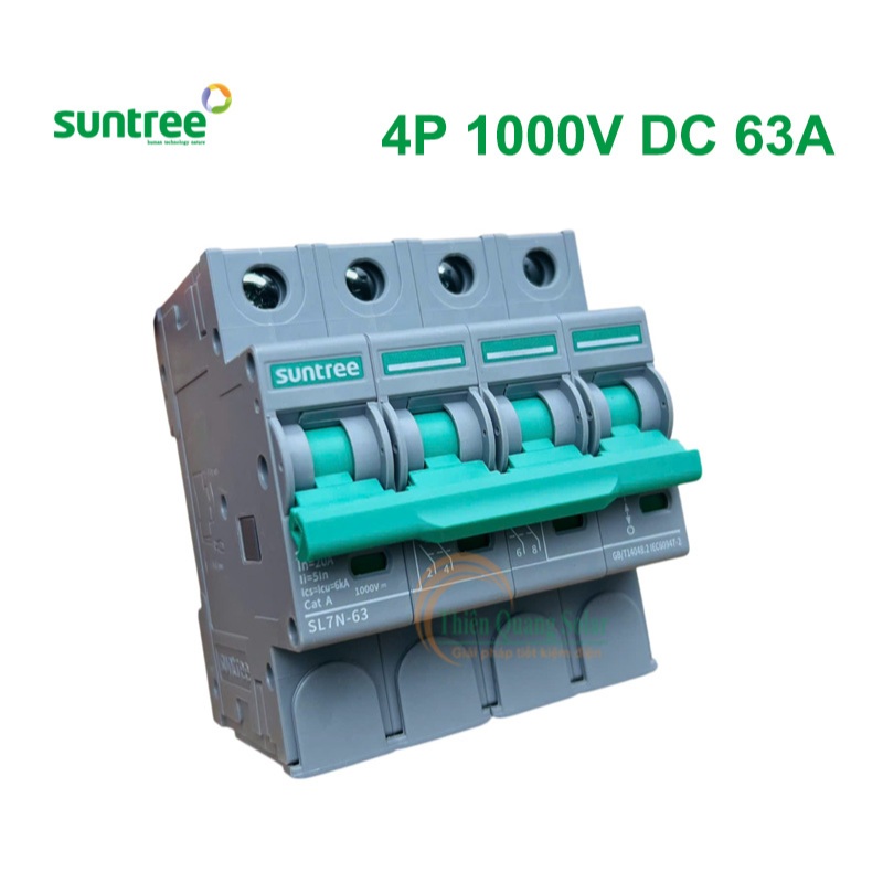 Áp tô mát DC 4P 63A 1000V, mã sản phẩm: SL7N-63-4P-1000V-63A, hiệu: Suntree.
