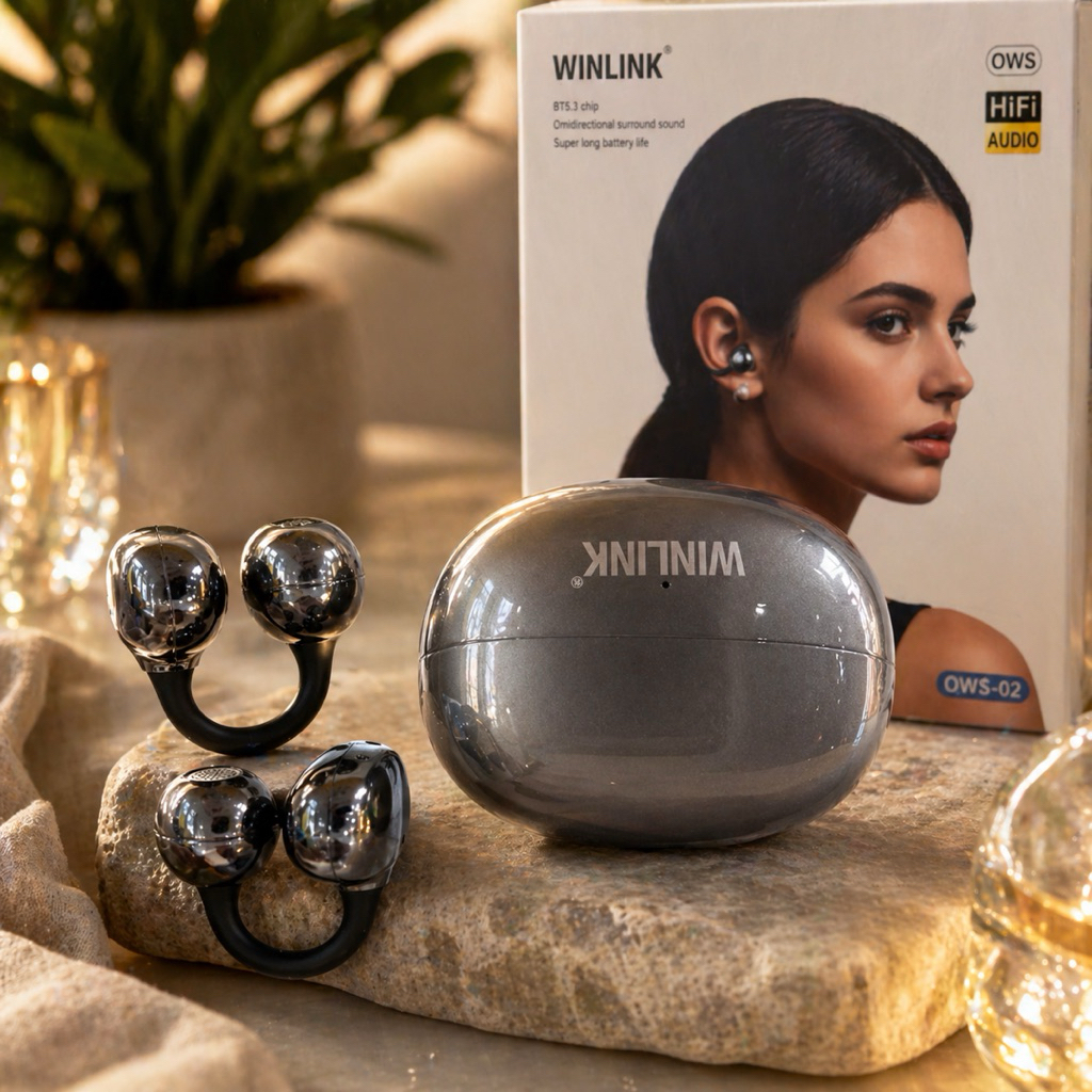 WINLINK OWS-02 Tai Nghe Bluetooth 5.3 Kẹp Tai Không Đau Tai Âm Thanh HiFi Pin Trâu Kèm Hộp Sạc