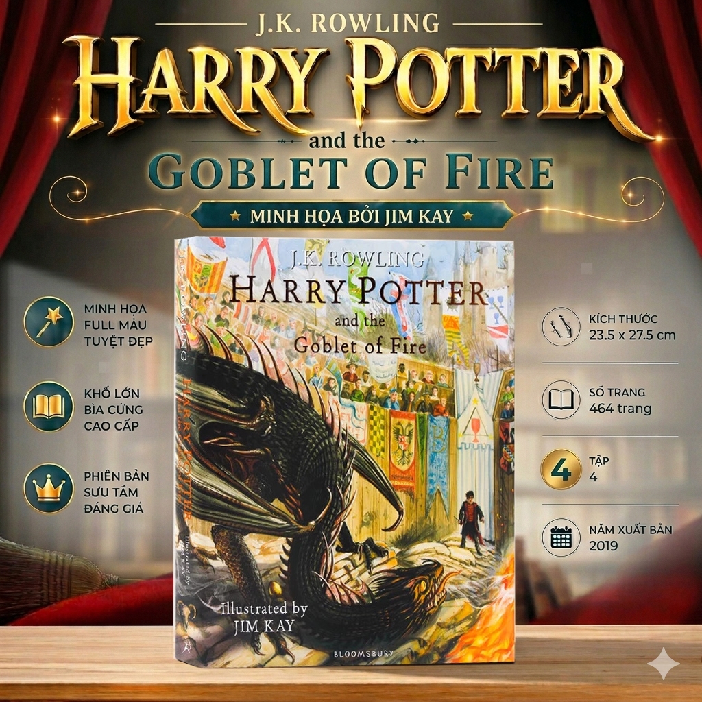 HP và Chiếc cốc lửa được minh họa bởi Jim Kay (HP & the Goblet of Fire illustrated by Jim Kay)