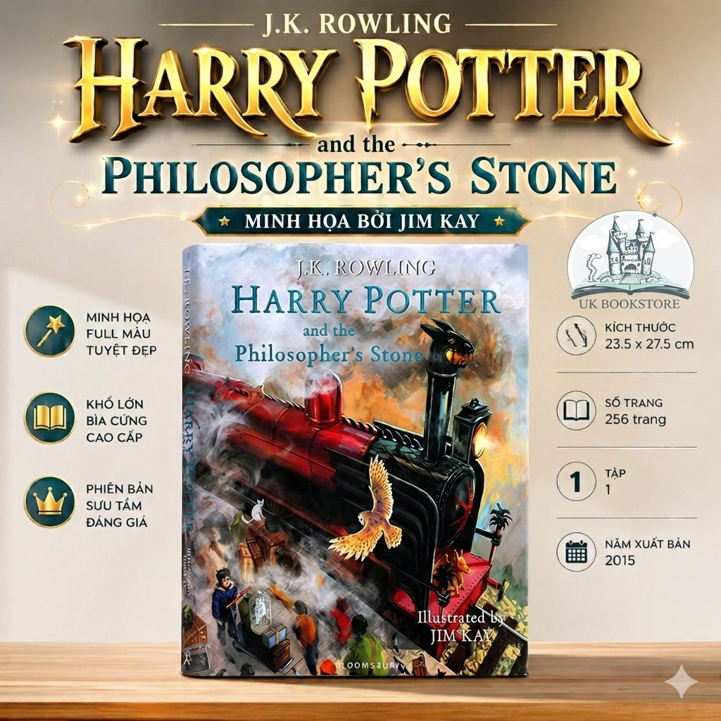 HP và hòn đá phù thủy được minh họa bởi Jim Kay (HP & Philosopher's stone illustrated by Jim Kay)