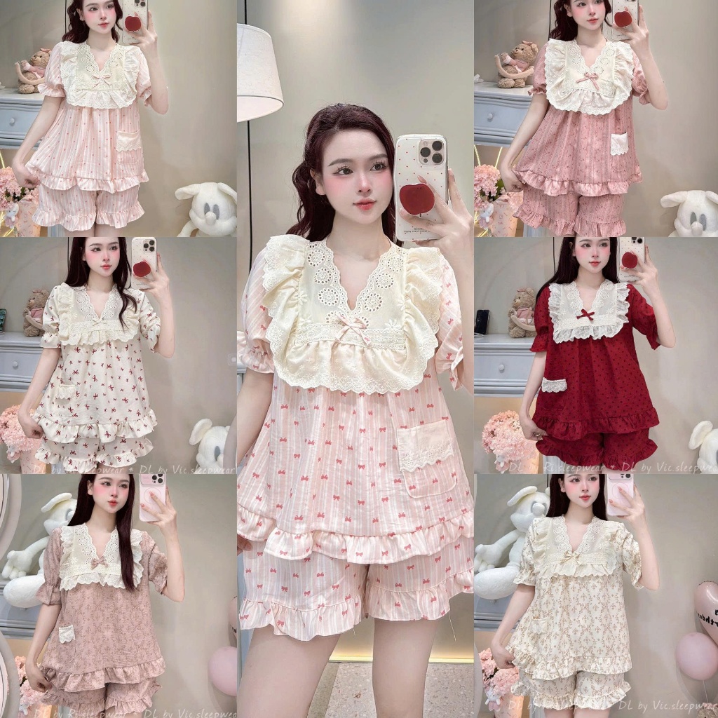 [MẪU HÈ] Bộ Đồ Ngủ Nữ JUSOKA Pijama Ngắn Tay Chất Liệu Đũi Mây Siêu Mềm Mịn Kiểu Dáng Thoải Mái Cho 