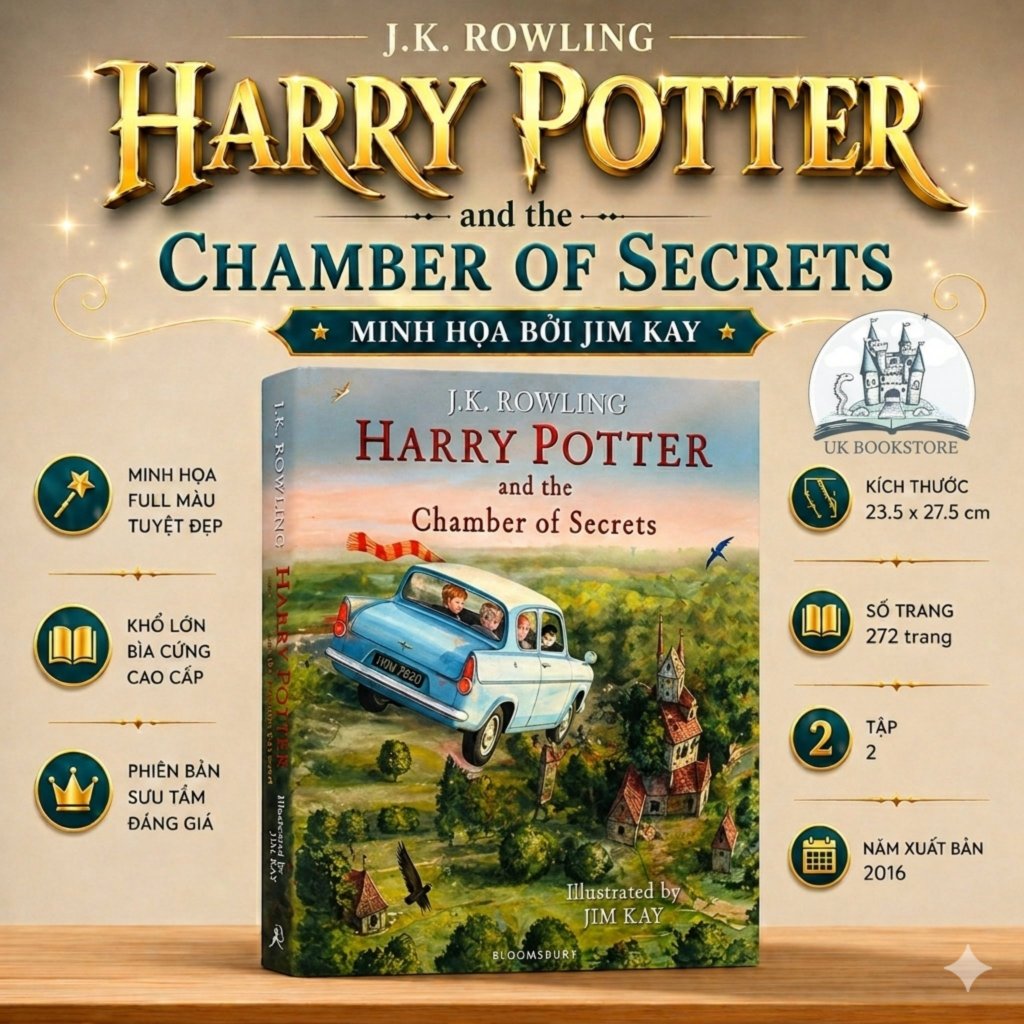 HP và Căn phòng bí mật được minh họa bởi Jim Kay (HP & Chamber of Secrets illustrated by Jim Kay)