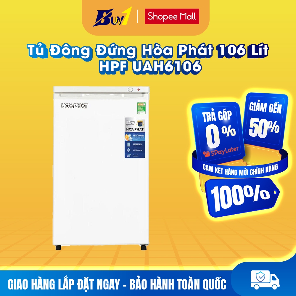 HPF UAH6106 - Tủ đông đứng Hòa Phát 106 Lít HPF UAH6106 - Hàng Chính Hãng