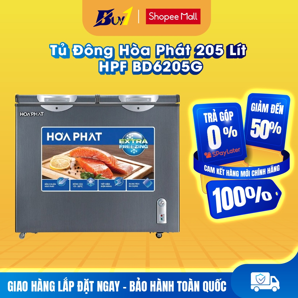 HPF BD6205G - Tủ Đông Hòa Phát 2 ngăn 2 cánh HPF BD6205G - Hàng Chính Hãng