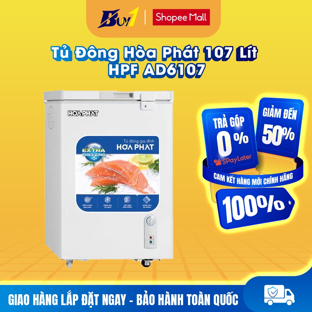 HPF AD6107 - Tủ đông Hòa Phát 107 Lít HPF AD6107 - Dàn lạnh Bằng đồng - 1 Cửa - Bảo Hành 24 tháng